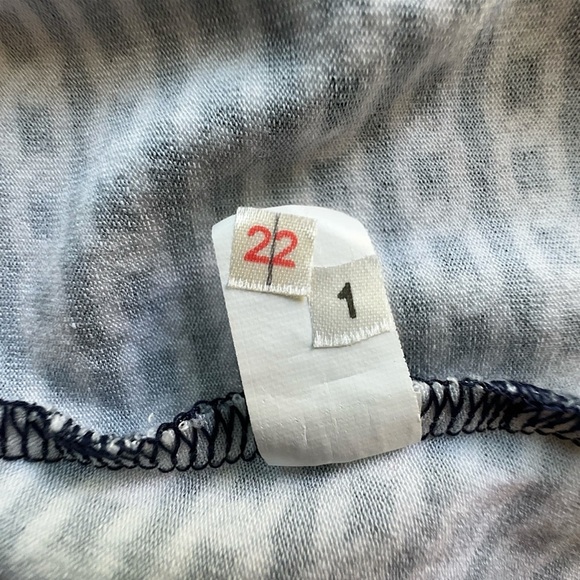 BANANA REPUBLIC | NWOT LONG SLEEVE WRAP DRESS NAVY BLUE & WHITE CHAIN LINK | XS - Picture 12 of 12